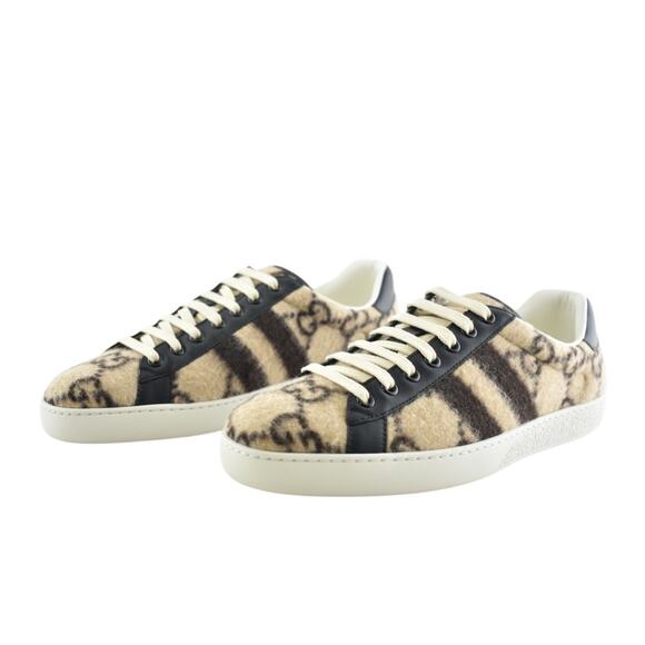 NEW GUCCI Ace GG Monogram Men's Wool Logo Sneakers 7.5 - Picture 14 of 16